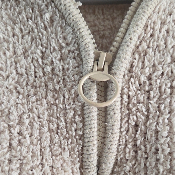 Aerie Cream Zip-Up Sweater Unisex - Picture 3 of 5